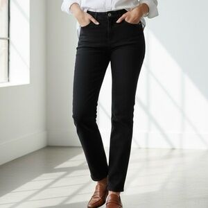 J. McLaughlin Black Charcoal Slim leg Normcore Minimalist Denim Jeans‎ size 8